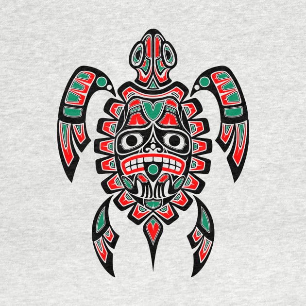 Red and Black Haida Spirit Sea Turtle by jeffbartels